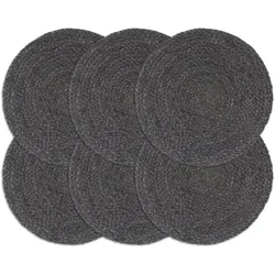 vidaXL, Tischset, Quconville (6 Stück Jute) (6 Stk., 38 cm)