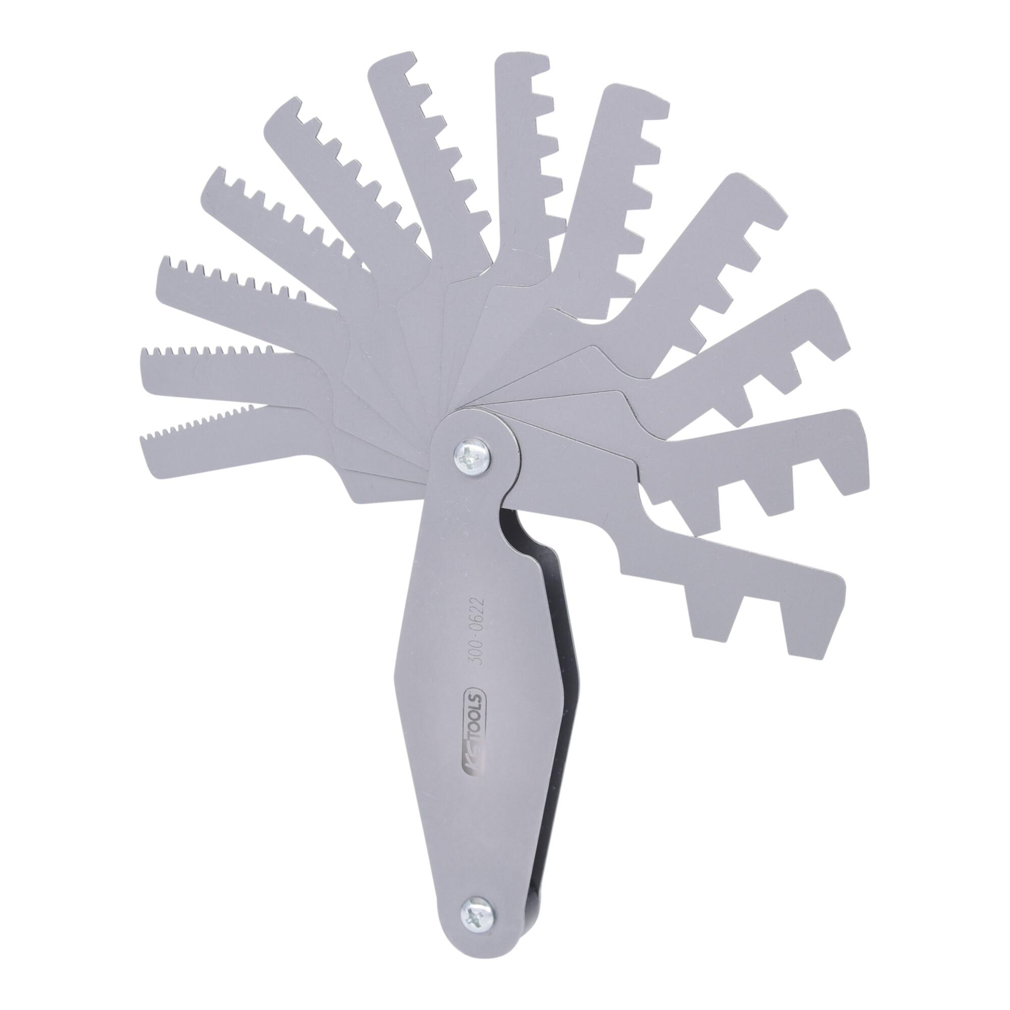 KS Tools Trapez-Gewindestahllehre, für 30° Gewinde, 2-12mm (300.0622)