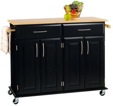 Dolly Madison Kitchen Island Cart by Homestyles in Black Wood