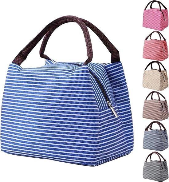 Geïsoleerde lunchtas voor kinderen en volwassenen, waterdicht en herbruikbaar, 5,5 liter, blauw