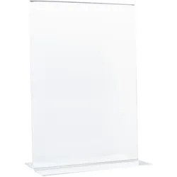 T-Aufsteller, für Inhalt DIN A5, Hochformat, Acryl, transparent, Acryl (PMMA)