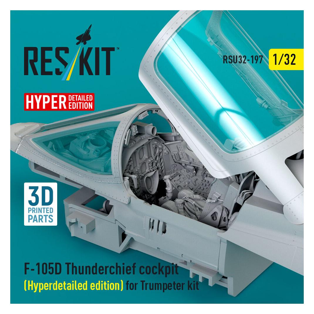 ResKit F-105D Thunderchief cockpit (Hyperdetailed edition) for Trumpeter kit (3D Printed) (RSU32-0197)