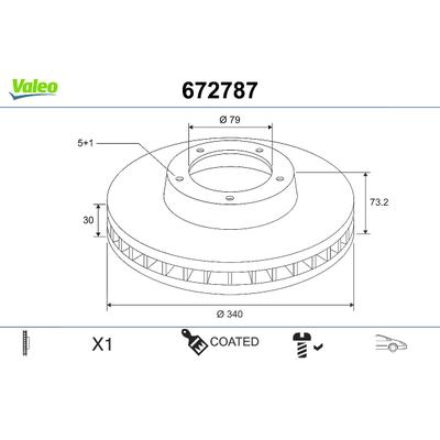Valeo Bremsscheibe [Hersteller-Nr. 672787] für BMW
