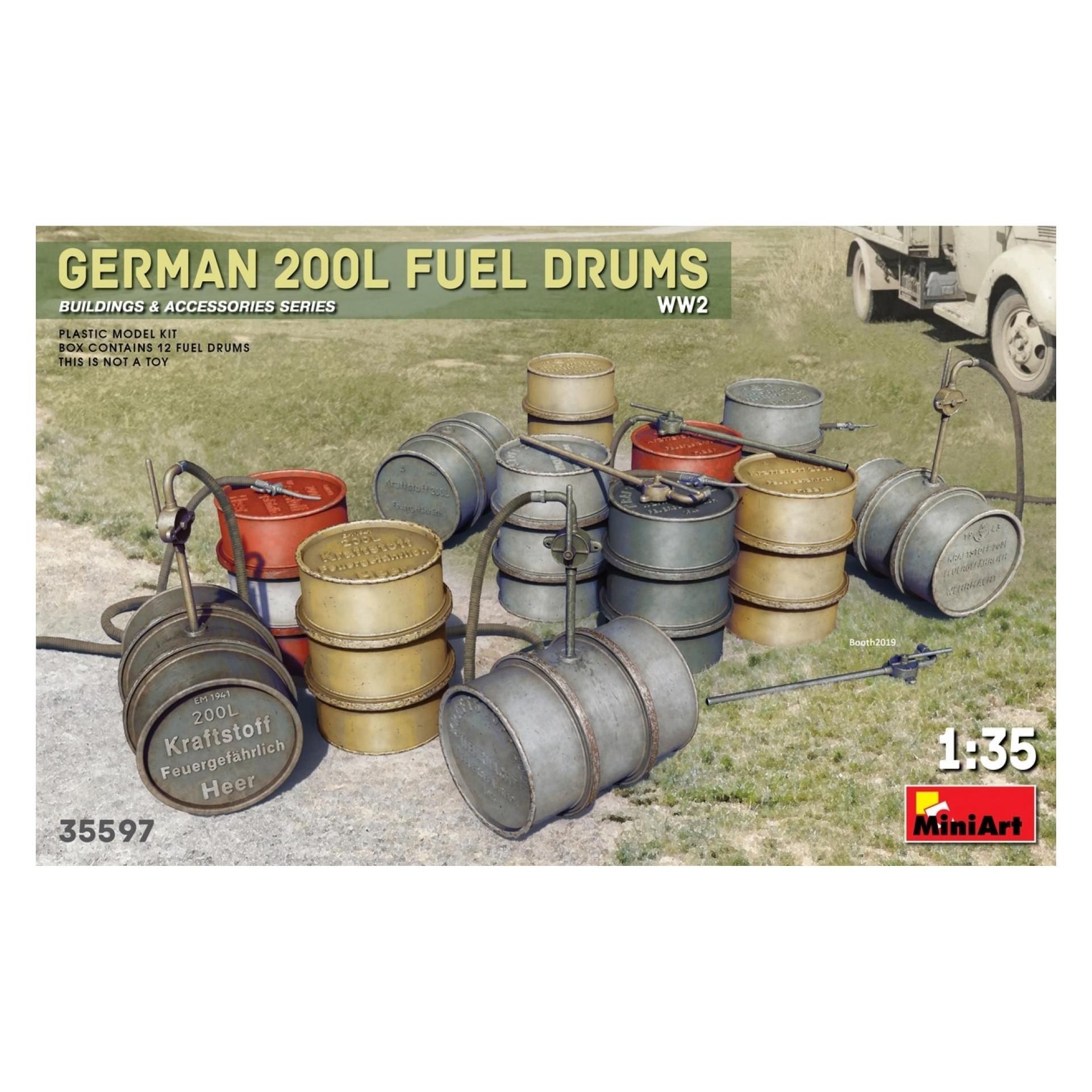Mini art German 200L Fuel Drum Set WW2 (35597)