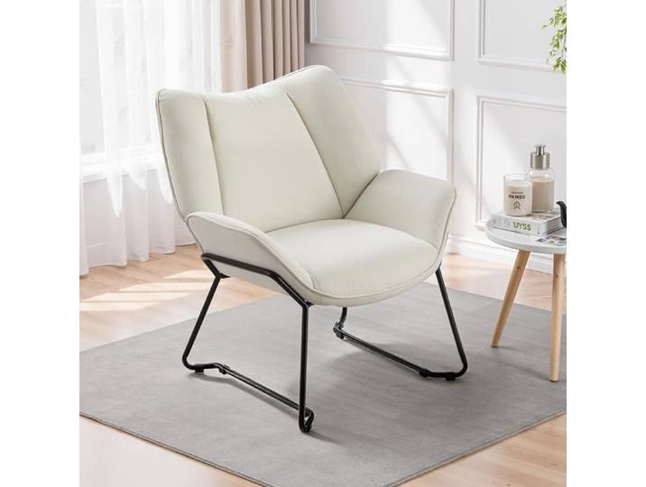 Fauteuil - Lounge Confort - Blanc - Accoudoirs - Mousse haute densité