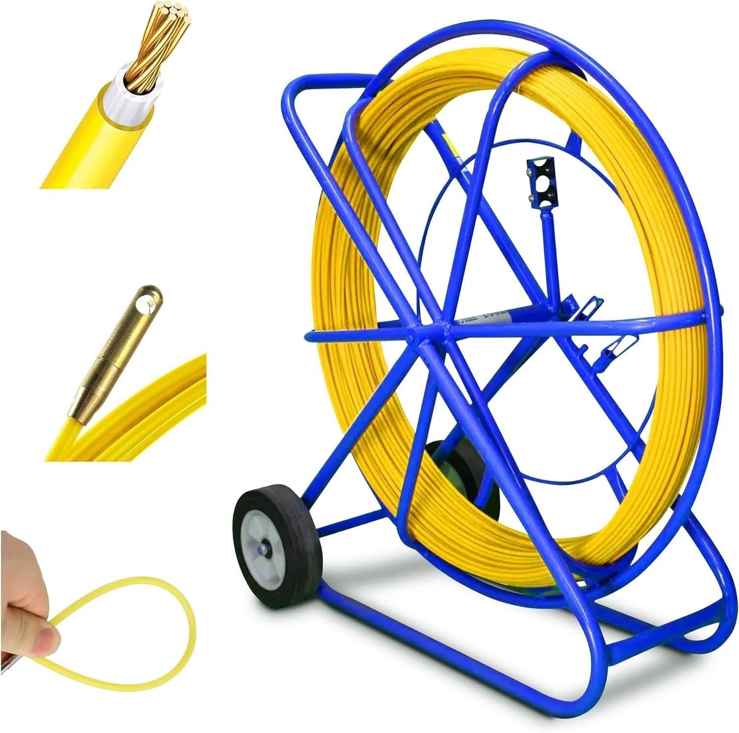 Extralink Kabeleinziehband FRP 9 mm 200 m mit Trommel gelb