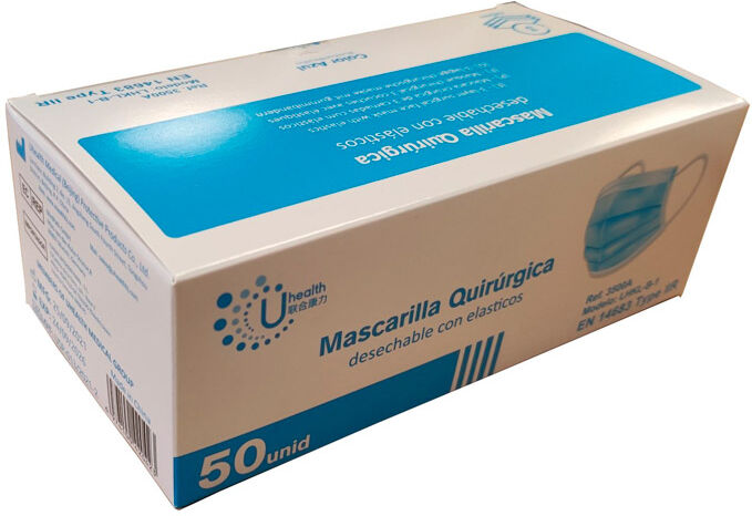 Mascarillas Cirúrgicas alto risco 3 capas Tipo IIR (certificação sanitária). Caixa 50 unidades