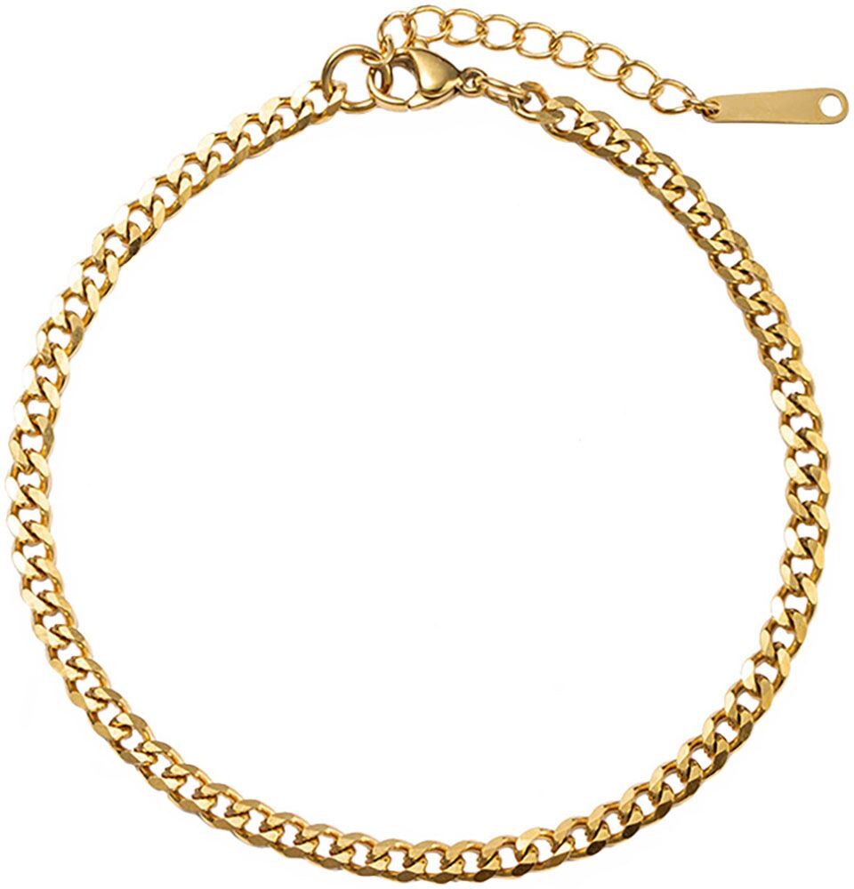 Fußketten Set FIRETTI "Schmuck Geschenk Körperschmuck", gold (gelbgoldfarben), Fußketten, Damen, Edelstahl