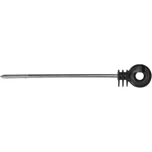 AKO Isolatoren mit Holzgewinde, Langstiel-Ringisolator, für Litze, Seil & Band bis 10 mm, aus Kunststoff, 10 Stück