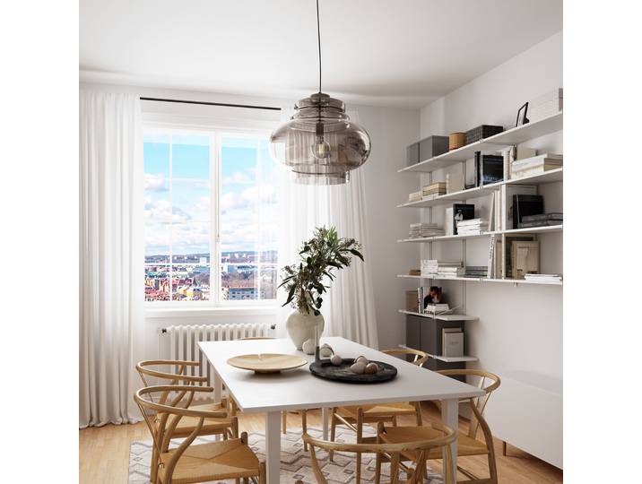 Dolores Pendelleuchte Ø30 Grey - By Rydéns - Wohnzimmer - Skandinavisch - Glas - Mit Schirm