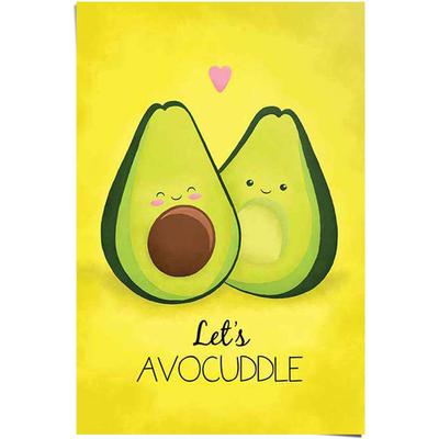 Poster REINDERS "Avocado let´s avocuddle", gelb (farbe bild(er): gelb), B:61cm H:91,5cm, Papier, Bilder, Poster