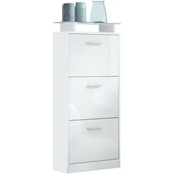 SCHUHSCHRANK Lavia Front in Weiß Hochglanz