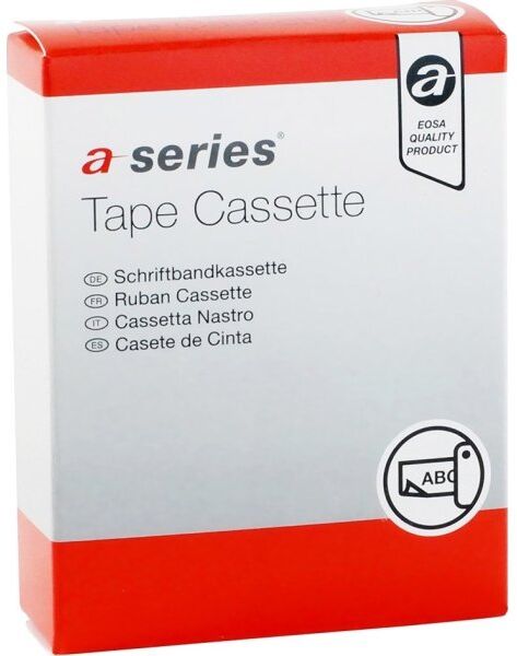 A-Series Labeltape 12mm, Sort På Klar, Tzc-131