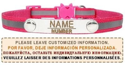 Uplift Essentials Reflective Personalized Breakaway Cat Collar rose
