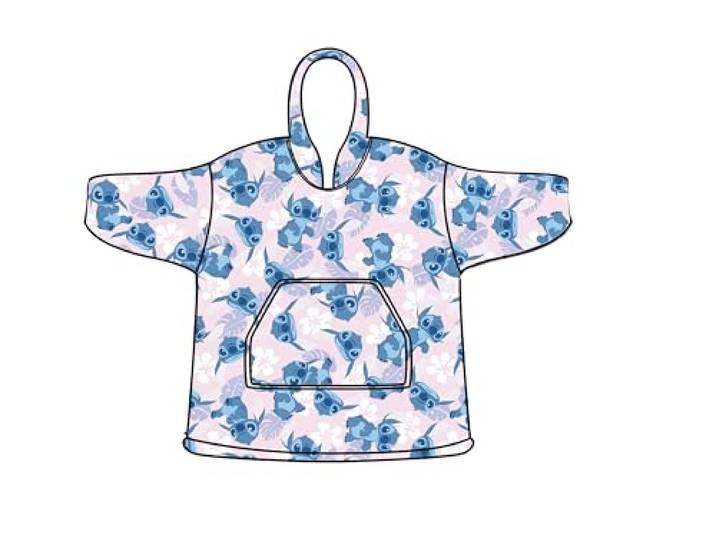 Aymax Poncho-sweatshirt/plaid Stitch 3-6Y, Roze, Eén maat