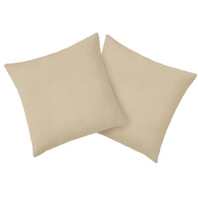 Kissenbezug OTTO HOME "Bailee", beige, B:50cm L:50cm, Musselin, Obermaterial: 100% Baumwolle, Kissenbezüge, Kissenbezug, weiche Musselin-Qualität, 50x50 cm, Hotelverschluß