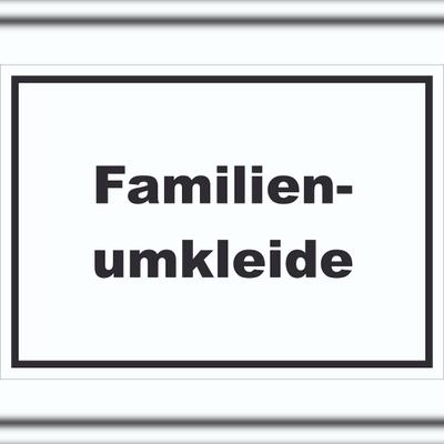 HB-Druck Familienumkleide Schild mit Text waagerecht A0 (841x1189mm)