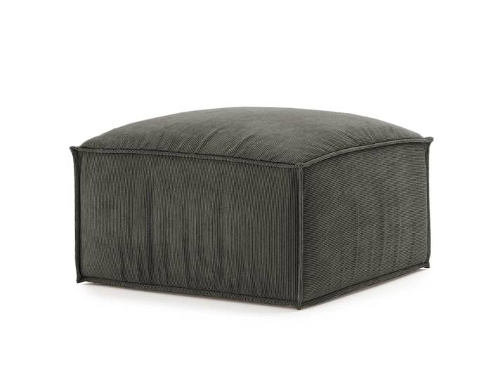 Repose-pieds capitonné Caborno 71 x 71 x 43cm Gris Velours côtelé Scota: Anthracite