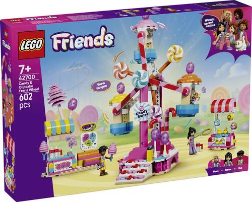 42700 LEGO FRIENDS Cupcake-Riesenrad Vergnügungspark-Spielzeug für nachahmende Rollenspiele mit 3 Spielfiguren und jeder Menge
