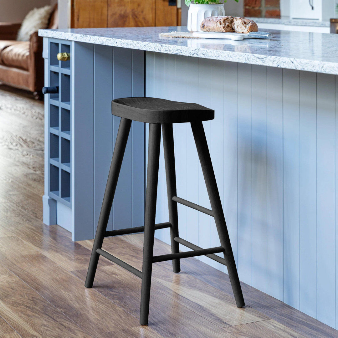 George Oliver wash Bar Stool Black 67cm H X 47cm W X 49cm D