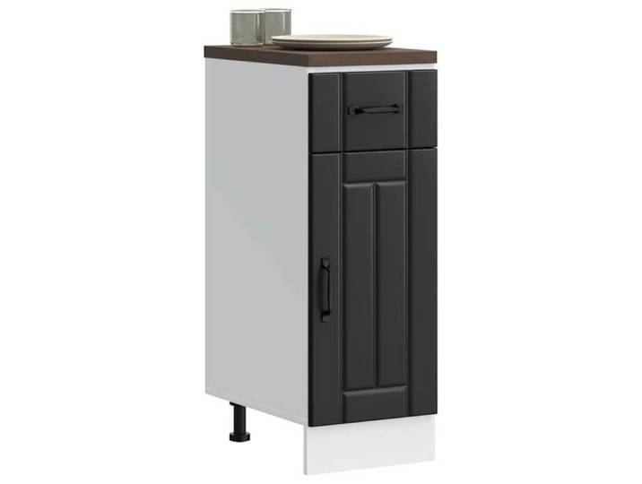 Noir Armoire/Cabinet de cuisine - mango - avec rangement - Lucca noir bois d'ingénierie FR688