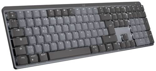Logitech MX Mechanical (Tacticle Quiet) Bluetooth, Funk Tastatur Deutsch, QWERTZ Graphit Abnehmbares Kabel, Beleuchtet, Wiederaufladbar