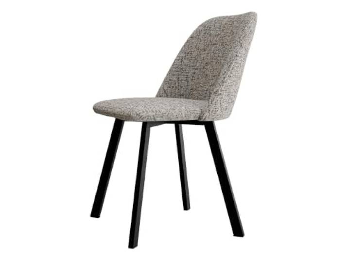 Mirjan24 Esszimmerstuhl K109 (Schwarz/Bella 55) Stuhl mit Chenillestoff, pulverbeschichteten Metallbeinen, maximale Belastbarkeit: 150 kg, B/H/T: 47/80/58 cm