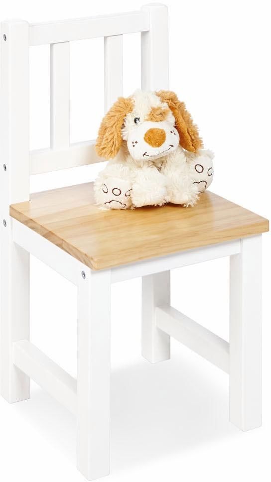 Stuhl PINOLINO "Fenna weiß/natur", weiß, Stühle, Kinder, B/H/T: 26cm x 54cm x 26cm, Massivholz, Stuhl, für Kinder, B:26cm H:54cm T:26cm