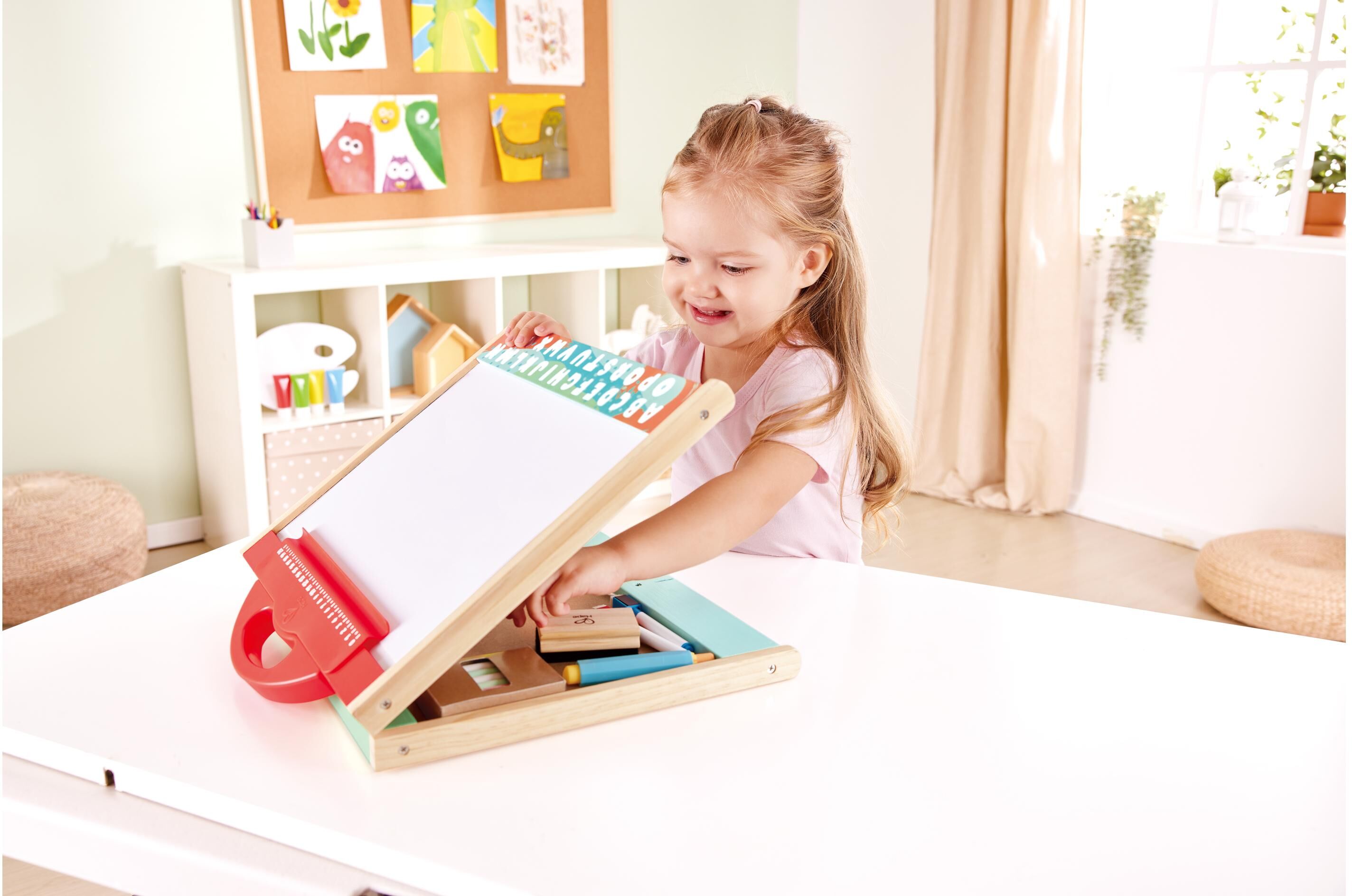 Tafel HAPE "Tragbare Staffelei", Kinder, beige (natur), Tafeln Tafel natur Einheitsgröße