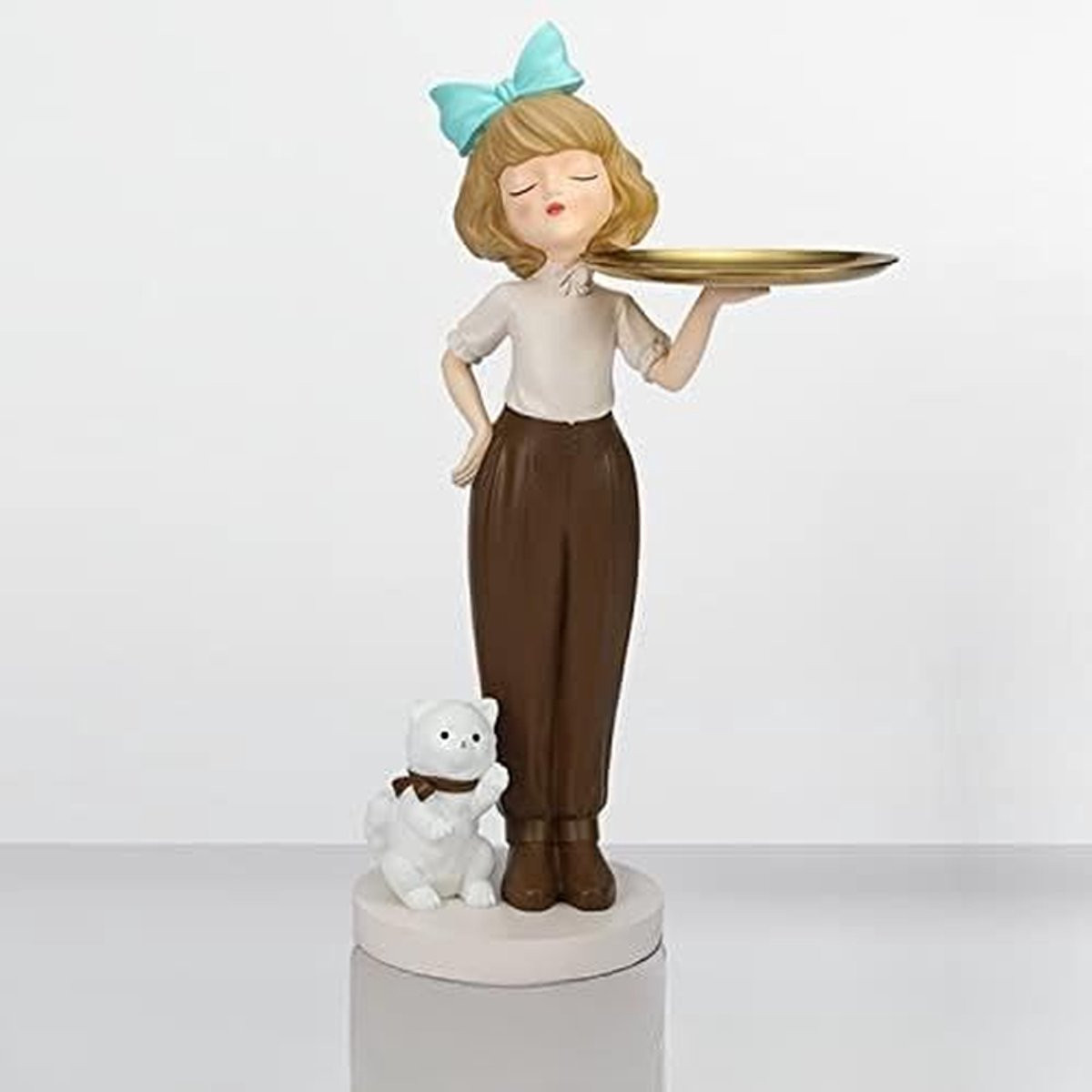 Decoratief Standbeeld Interieur Ornament Donker Koffie