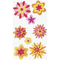 6x Heyda, Sticker, Sticker-Etikett Blumen Mix 11 Stück 4-farbig (11 Sticker)