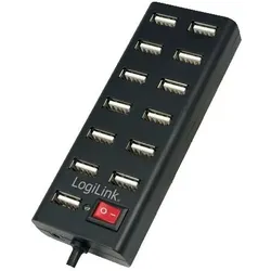 LogiLink UA0126 Schnittstellen-Hub 480 Mbit/s Schwarz