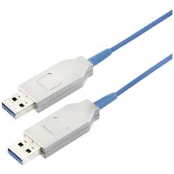 LogiLink USB-Kabel USB 3.2 Gen1 USB-A Stecker, USB-A Stecker 10.00 m Blau Aktiv mit Signalverstärkung CU0101
