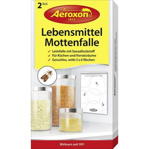 Aeroxon Mottenfalle Lebensmittel, Pheromonfalle, gegen Lebensmittelmotten, zum Aufkleben, 2 Stück