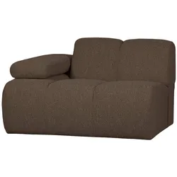 Modulsofa Mojo Bouclé, modern und flexibel, 1-Sitzer Armlehne links, Braun, weicher Stoff