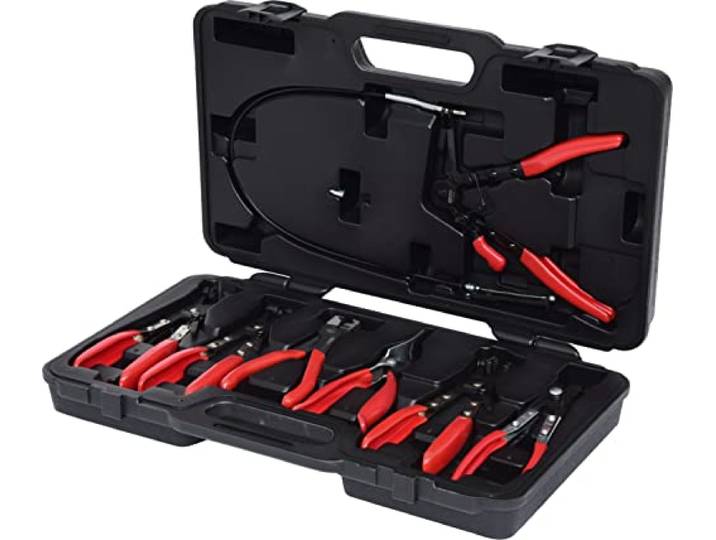 KS Tools 115.1055 Coffret de Pinces Spéciales à Collier Clip - 7 Pièces Coffret de 7 pinces à colliers\, outillage professionnel\, chrome vanadium