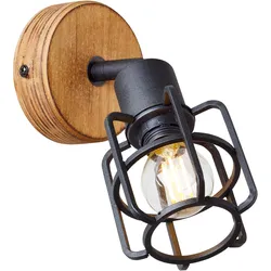 Brilliant, Deckenleuchte, Gwen Wandspot antik holz/schwarz korund (E14)