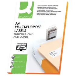 Q-Connect® KF10643 Inkjet+Laser+Kopier-Etiketten - 70,0x32,0 mm, weiß, 2700 Stück/100