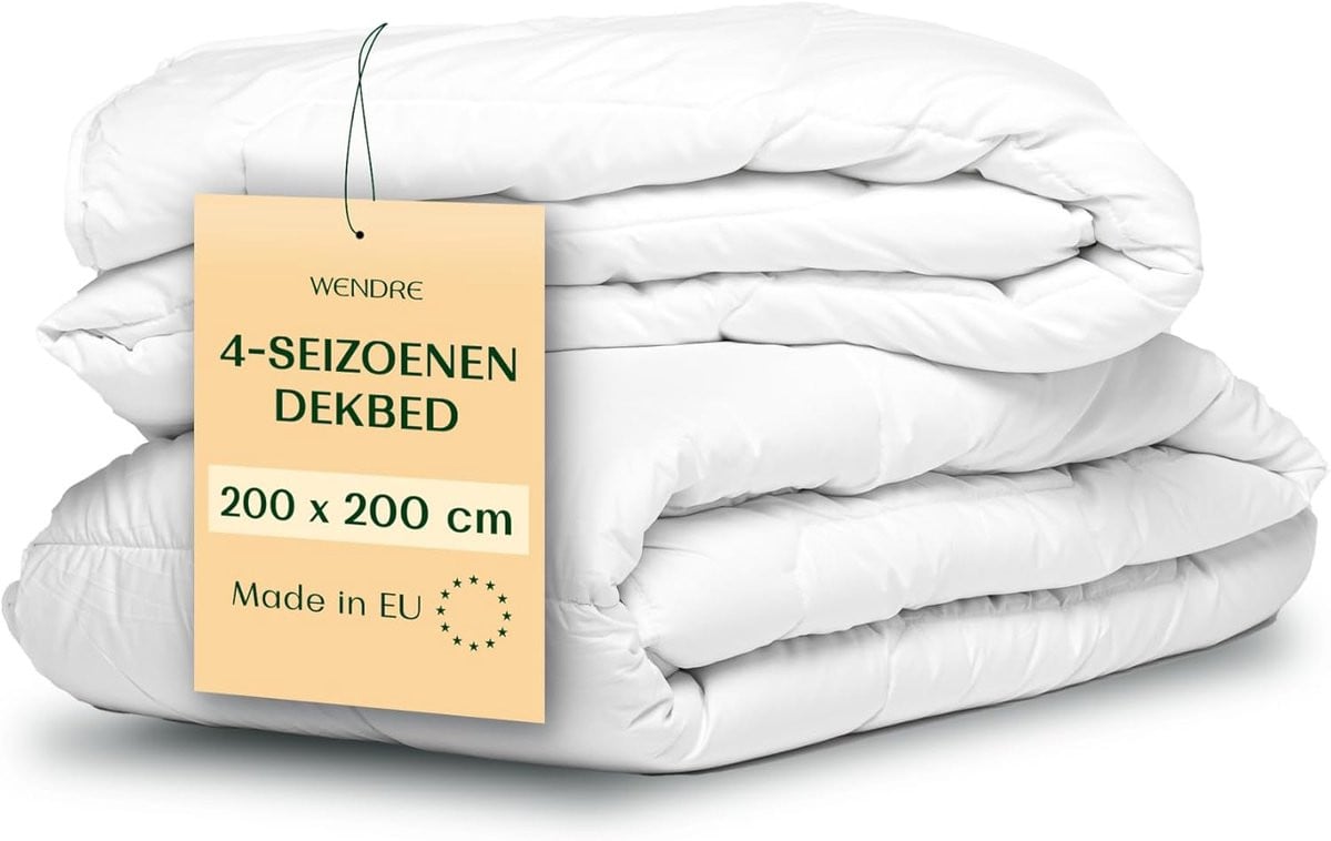 Vier seizoenen dekbed set in wit microvezel, 200 x 200 cm