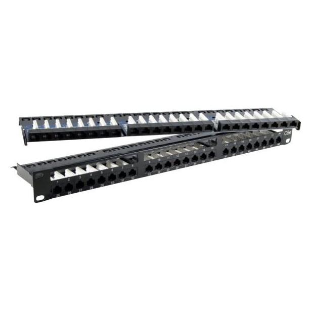 Tecline Patchfeld, Cat.6, 48 Port, UTP, 1 HE, 48,30cm (19"), schwarz Cat. 6 Patchfeld mit 48 Ports (257251)