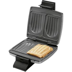 Cloer Sandwichmaker 6235, Kontaktgrill, Schwarz, Silber