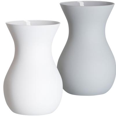 Tischvase RITZENHOFF & BREKER "Glasvasen-Set Annalena, 2-teilig, 18 cm", weiß, grau, B:12cm H:18cm T:12cm Ø:12cm, Glas, Vasen, verschiedene Farben, robustes Glas, zeitloses/harmonisches Design