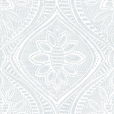 A-Street Prints Scout Light Blue Floral Ogee Wallpaper