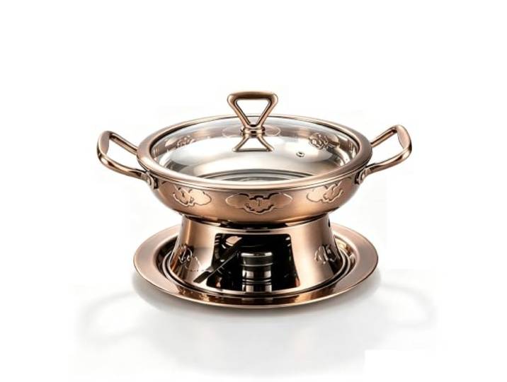 Deckelloser runder Chafing Dish, Chafing Dish-Set chafing dish Sets aus Edelstahl-Chafers und Buffetwärmern mit Pfannen und Brennstoffhaltern