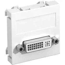 OBO 6104730 Multimediaträger DVI Buchse mit Schraubanschluss 45x45mm Polycarbonat reinweiß RAL 9010 MTG-DVI S RW1