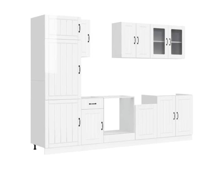 HKTMGDNG 8-tlg Küchenschrank-Set Lucca Hochglanz-Weiß Holzwerkstoff Moderne Küchenzeile für kleine & große Küche: 8 Module bieten flexiblen Stauraum, verstellbare Füße & Pflegeleichtigkeit.