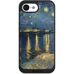 Nivocase Handyhülle für Apple iPhone 16e Hülle NIVOpure Case Schwarz Kunst Malerei (Apple iPhone 16e), Smartphone Hülle, Schwarz
