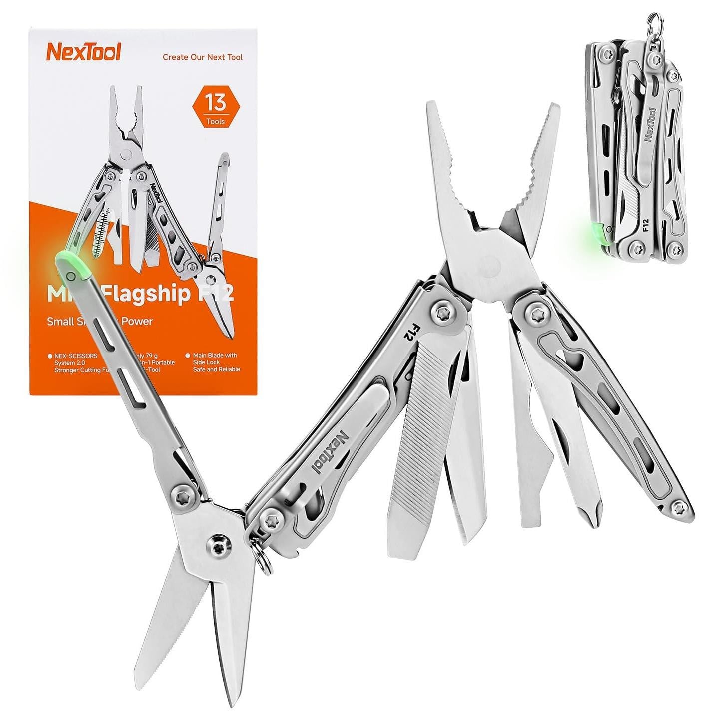 Merkloze 13-in-1 Mini Multitool voor Sleutelhanger met Schaar en Vijl
