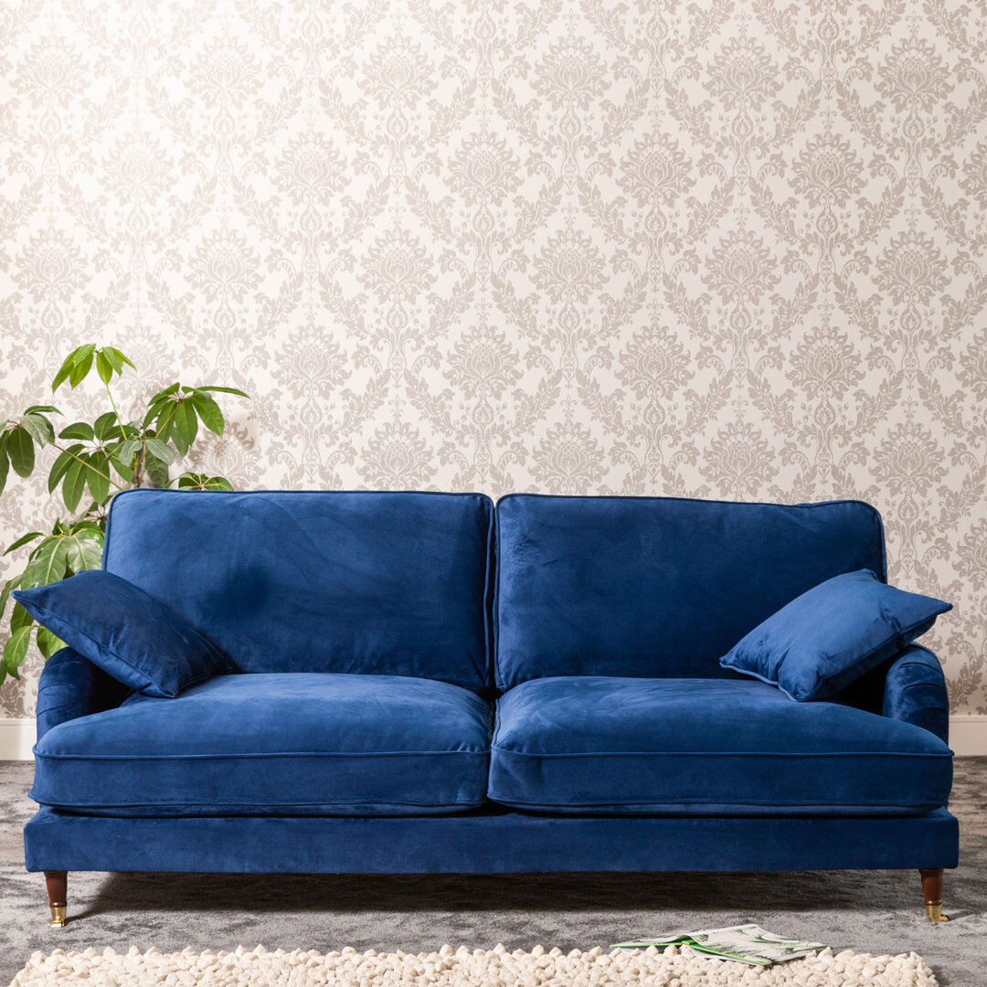 Hykkon Fabiola Velvet Sofa Blue 4