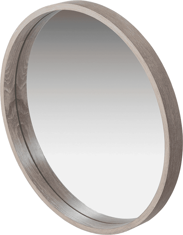 Garda Natural Wood Veneer Slim Rounded Wall Mirror